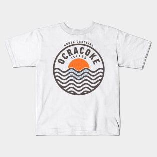 Ocracoke Island, NC Summertime Vacationing Sunrise Waves Kids T-Shirt